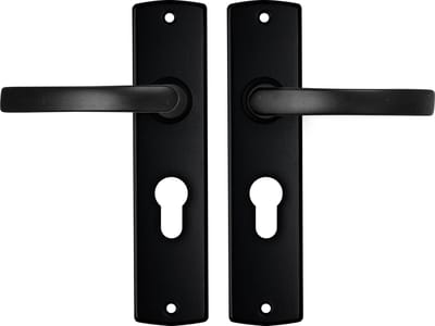 AXA Deurbeslag set Binnendeur - Curve Basic - Deurkruk Zwart - Kruk L - Deurklink op schild - met cilindergat - PC55
