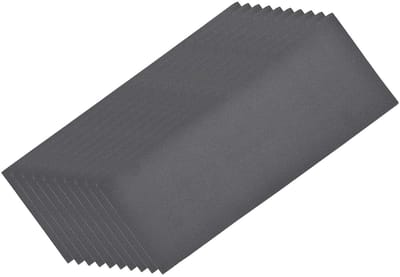 Natte en droge schuurpapier 25 x 9 cm, korrel 600, siliconencarbide voor hout, metaal en gipsplaten, verpakking van 10 stuks