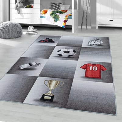 Vrolijk kinderkamer vloerkleed Play - Football - 160x230 cm