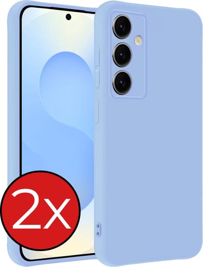 Hoesje - 2 Stuks - Geschikt voor Samsung Galaxy S25 - Sterk & Shockproof - Telefoonhoes - Back Cover - Case Siliconen - Telefoon Hoes - Lichtblauw