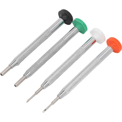 4 stuks Brilschroevendraaiers Aluminiumlegering Kleine Schroevendraaier Multifunctionele Reparatiegereedschapsset voor gray