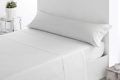 SnelShoppen - Fitted Sheet 230 x 270 cm, Zacht en Comfortabel, 100% Geborsteld Microfiber, Kreukvrij en Antikras, Wit, Geschikt voor 150 cm Bed