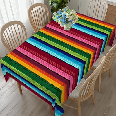 Onafhankelijkheidsdag Bloemenkrans Waterdichte Rechthoekige Tafelkleed Rood Blauw Bloemen Ster USA Vlag Tafelhoes voor Diner Keuken Round (152)Cm