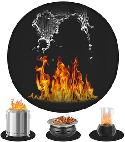 Vuurvaste Basis - Brandwerende Mat - Tafel Beschermen - Hittebestendig Tot 1200°C - 50cm Diameter - Zwart