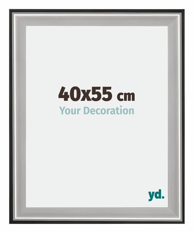 Your Decoration - Fotolijst 40x55 cm - Hout - Zwart Zilver Gepolijst - Birmingham