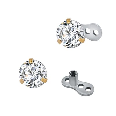 Dermal anchor 3 gaats incl 3 mm top goud - LMPiercings