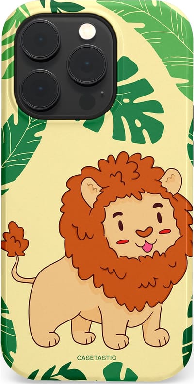 Casetastic Hoesje Geschikt voor Apple iPhone 14 Pro Magsafe - Stijlvolle Beschermende Duo-layer Case - Jungle Leeuw Ontwerp