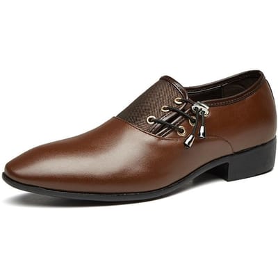 Nieuwe Grote Maat Leren Schoenen Heren Zakelijke Formele Schoenen Veelzijdige Bruiloftsschoenen Zachte Zwarte Casual Schoenen 48 bruin
