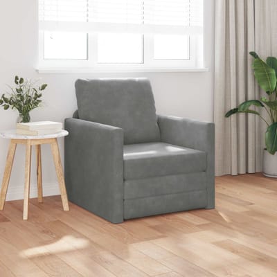 vidaXL - Slaapbank - Donkergrijs - 74 - x - 77 - x - 81 - cm - Fluweel