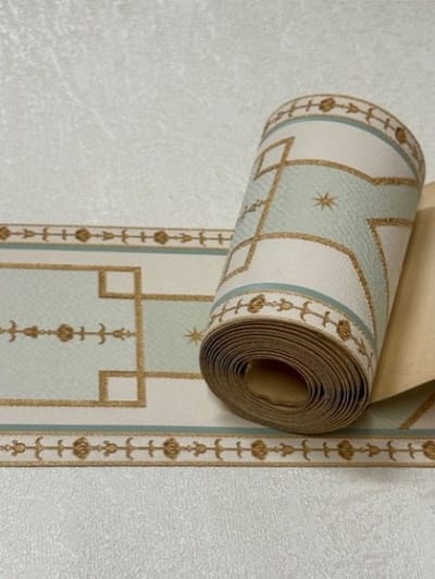 Groen goud Egyptische behangrand 9 cm – 5 meter lang