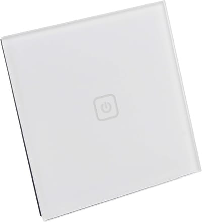 Draadloze Wandtoets - Wandknop Zender - Lichten Schakelen - 1-Kanaals Touch Bediening - 8 cm x 8 cm - Wit