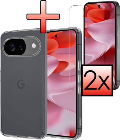 Hoesje - Met 2x Screenprotector - Geschikt voor Google Pixel 10 - Sterk & Shockproof - Back Cover - Siliconen Case - Telefoon Hoes - Transparant
