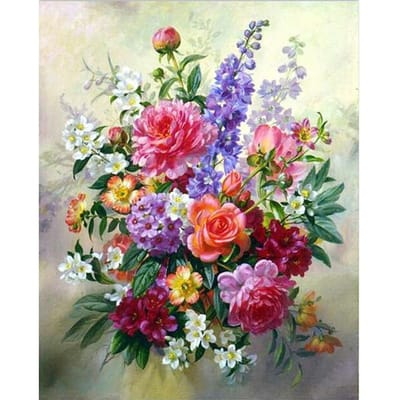 Kit de points de croix à faire soi-même, broderie de diamant, belles fleurs, peinture diamant, mosaïque, décoration de maison 30X40CM