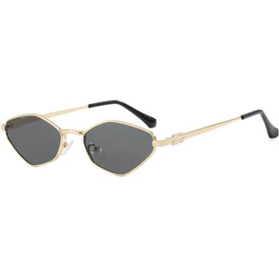 Mode Polygone Zonnebril Dames Vintage Zeshoekige Dames Zonnebrillen Tinten Uniek Metalen Frame Punk Brillen heren as shwon