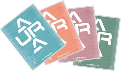 Aurora cursusblok, ft 16,5 x 21 cm, 75 vel, 2-gaatsperforatie, commercieel geruit 10 stuks