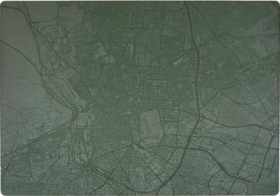 Place Maps Placemat Skyline Madrid - Edificio Metropolis - Kunstleer - Zwart - 1 Stuk
