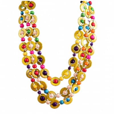 Houten ketting- Geel- Happy - Charme Bijoux