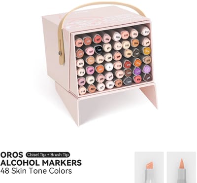 Arrtx - OROS Brush & Chisel - Alcohol based Art markers - 48 Skin Tone kleuren