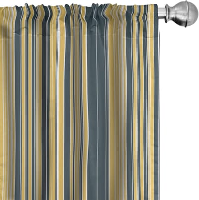 ABAKUHAUS Geometrische Voorhangen – 2x75x175 cm – Donkerblauw/Grijs/Geel