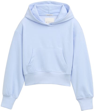 Tom Tailor - Cropped hoodie - Maat 128 - pale morning blue