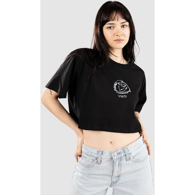 Vans Grinning Face Relax Crop T-Shirt zwart