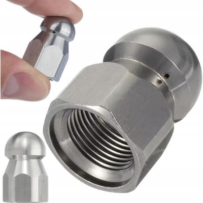 Rosfix Spuitmond Vervanging 3/8" - 4 Gaten 3 Achter 1 voor - 3/8" Binnengewinde Roestvrij Staal - Geschikt voor Kärcher