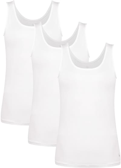 Undiemeister Onderhemd Dames 3-Pack Platte Naden Tencel Tanktop - Chalk White (Wit) - Maat S