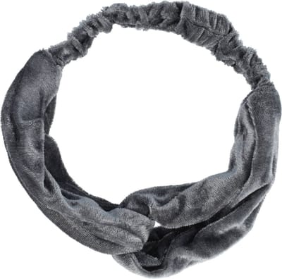 Haarsoires Haarband Twist 6cm – Effen Kleur – Velvet Stof – Grijs - Zachte Knoop Hoofdband - Haaraccessoire voor Dames & Meisjes
