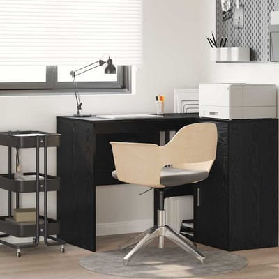 vidaXL - Bureau - Zwart - Eiken - Bewerkt - hout - 102 - x - 50 - x - 75 - cm