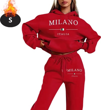Nivard Joggingpak - Huispak - Volwassenen - Trainingspak - Comfortabel - Joggingsbroek - Tracksuit - Dames - Winter - Rood - S