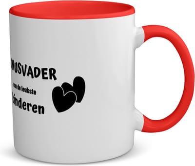 Akyol - bonusvader van de leukste kinderen koffiemok - theemok - rood - Vader - de leukste bonusvader - vader cadeautjes - vaderdag - verjaardag - geschenk - kado - 350 ML inhoud