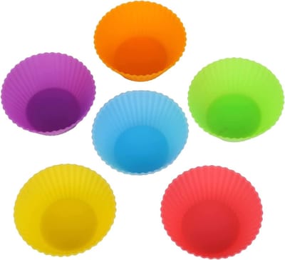Herbruikbare siliconen cupcakevormen, anti-aanbak bakvormen, ideaal voor muffins en Yorkshire pudding, 12 stuks set