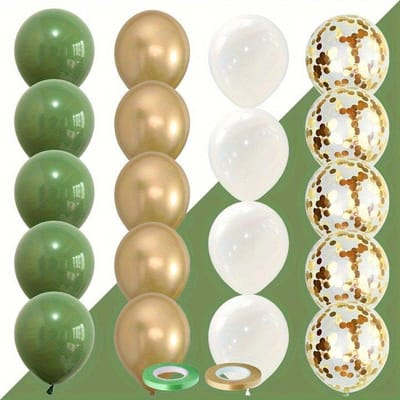 20 Stuks Afstudeerfeest Decoratie Groen Geel 2024/Groen Geel Afstudeerdecoratie/Geel Groen Goud Ballon 2024/Verjaardagsdecoratie 20pcs beige