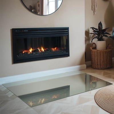 Coloray Vloerplaat Houtkachel - Vloerplaat Openhaard - 120 cm x 80 cm - Houtkachel Accessoires - Groente Vloerplaat Kachel - Plaat Kachel - Plaat voor Onder Houtkachel - Open Haard Accessoires - Onderplaat