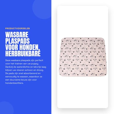 Dailygoods- Plaspads 3-laags - Wasbare Plaspads - Herbruikbare Plaspads - Lekvrije Pads - Waterdichte Pads - Snelle Absorptie (70 * 80 cm) - Hondentrainingspad