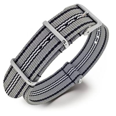 NATO Horlogeband G10 Military Nylon Strap - Grijs Zwart Wit 18mm