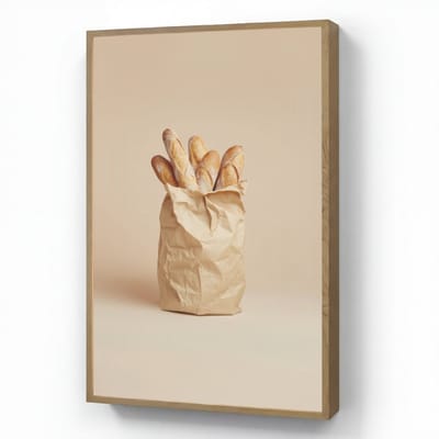 Wandlamp 60x90 cm - Oplaadbaar - Baguette - Brood - Stokbrood - Beige - Wandlampen binnen woonkamer - Slaapkamer lamp - Decoratieve nachtlamp - Vloerlamp draadloos