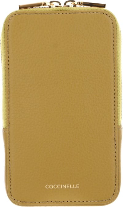 COCCINELLE Leren Telefoontasje Flor Hi-Tech Phone Bag Citronella Mosterdgeel