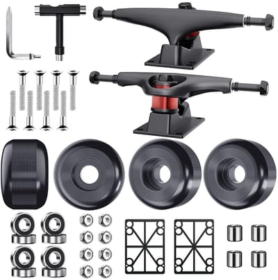 Skateboard Onderdelen Set - Beginner Skateboard Kit - Zelf Skateboard Bouwen - Hoge Precisie Lagers - 52mm Wielen - Zilver