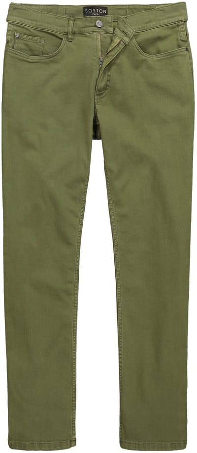 Boston Park - Heren - Jeans 5-pocket Regular Fit elastische band - Donkerkaki - Maat 70