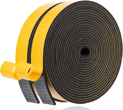 SnelShoppen - Sealing Tape 25 mm x 3 mm (d), 10 m - Tochtstopper voor Ramen en Deuren, Geluiddicht, Waterdicht, Stofdicht, Koude Tocht, Zwart