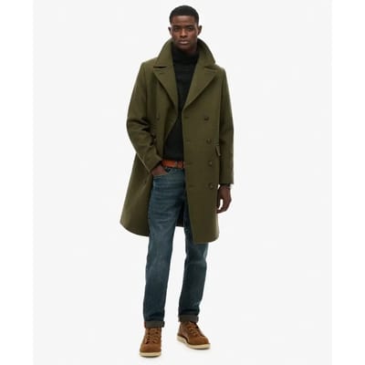 Superdry - The Merchant Store - Wollen Lange Jas - Heren - Jassen