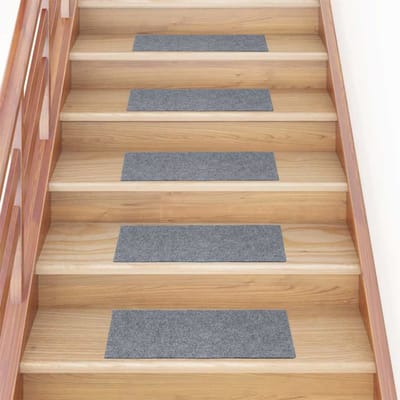vidaXL - Trapmatten - Zelfklevend - 15 - stuks - 60x25 - cm - Lichtgrijs - Rechthoekig
