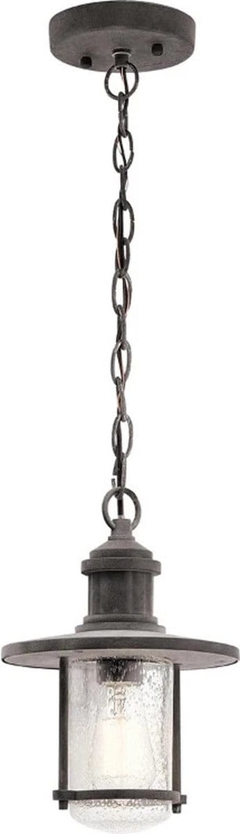 Kichler LED Buiten Hanglamp Riverwood | 1X E27 Max 60W | IP44 | Dimbaar | Weathered Zinc