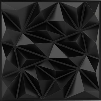 COSTWAY 20 stuks 3D-wandpanelen diamant 50 x 50 cm, wandbekleding voor binnen, wanddecoratie platen, plafondpanelen, pvc, 5 m², voor woonkamer, slaapkamer (zwart)