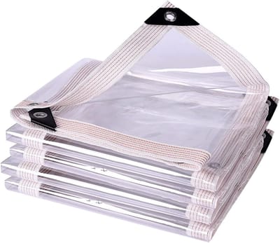 Zwaar Zeildoek - Transparant Plastic Zeil - Buiten Beschermen - Waterdicht en Weerbestendig - 2mx4m - Transparant