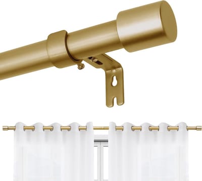 Verstelbare gouden gordijnroede 76 - 114 cm voor doucheruimte en woonkamer