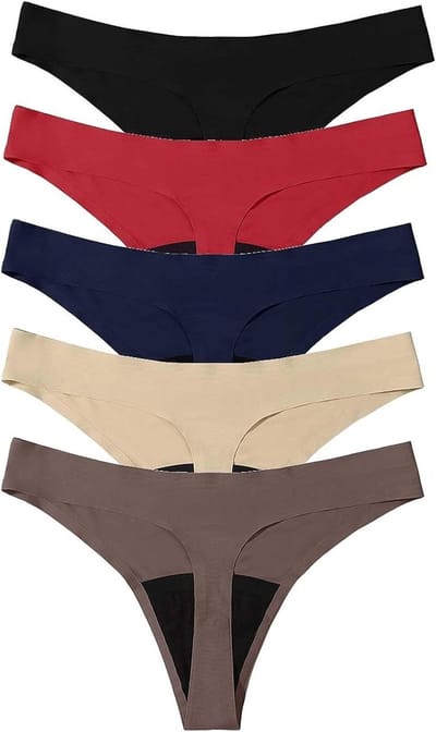 Menstruatie Ondergoed - Lekvrije Slip - Comfortabel Beschermd - 4-Laags Lekvrij - 5 Stuks - Mix Kleuren