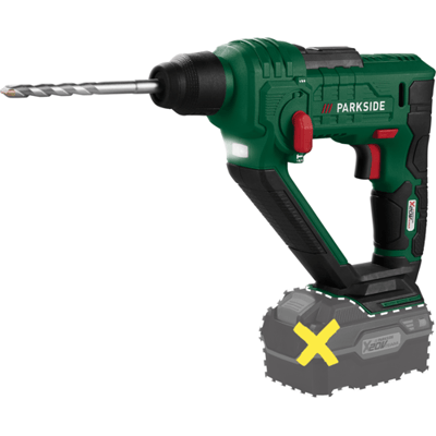 Parkside - 20V Accuboorhamer met SDS-plus - Toerental: max. 900 tpm - f: max. 5000 spm - Slagenenergie: ca. 1 joule - zonder accu/lader - PARKSIDE® Accu-boorhamer 20 V zonder accu en lader