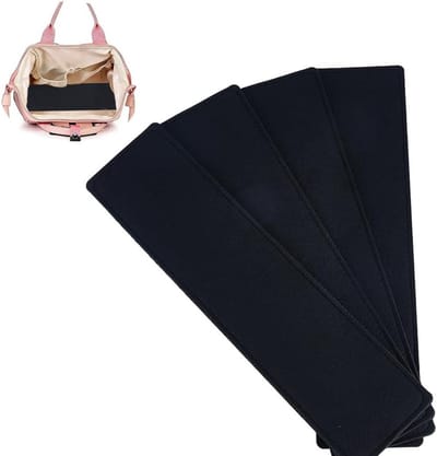 4 stuks zwarte vilten zak bodem insert bases voor rechthoekige tas shaper, stabilisatoren voor handtas en portemonnee, organizer en voering versterking, 32 x 7,9 x 0,5 cm